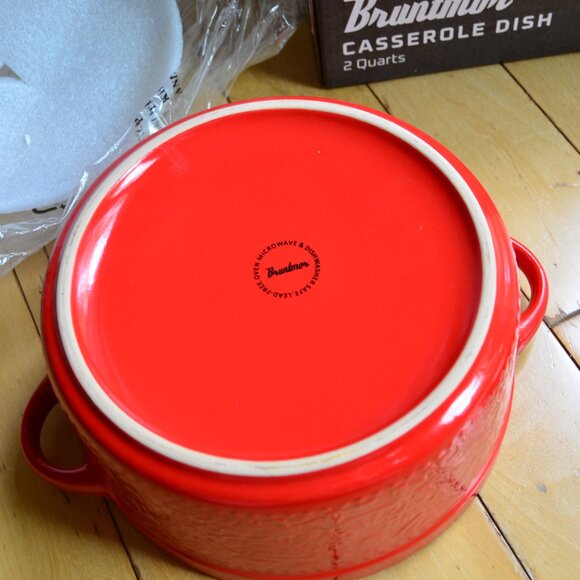 Bruntmor 2-Quart Ceramic Casserole Dish, Red - Picture 9 of 11